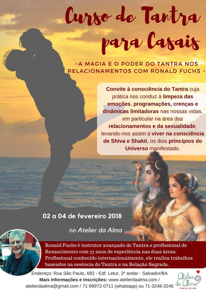 Curso de Tantra para Casais 2 a 4 de Fevereiro en Salvador de Bahía