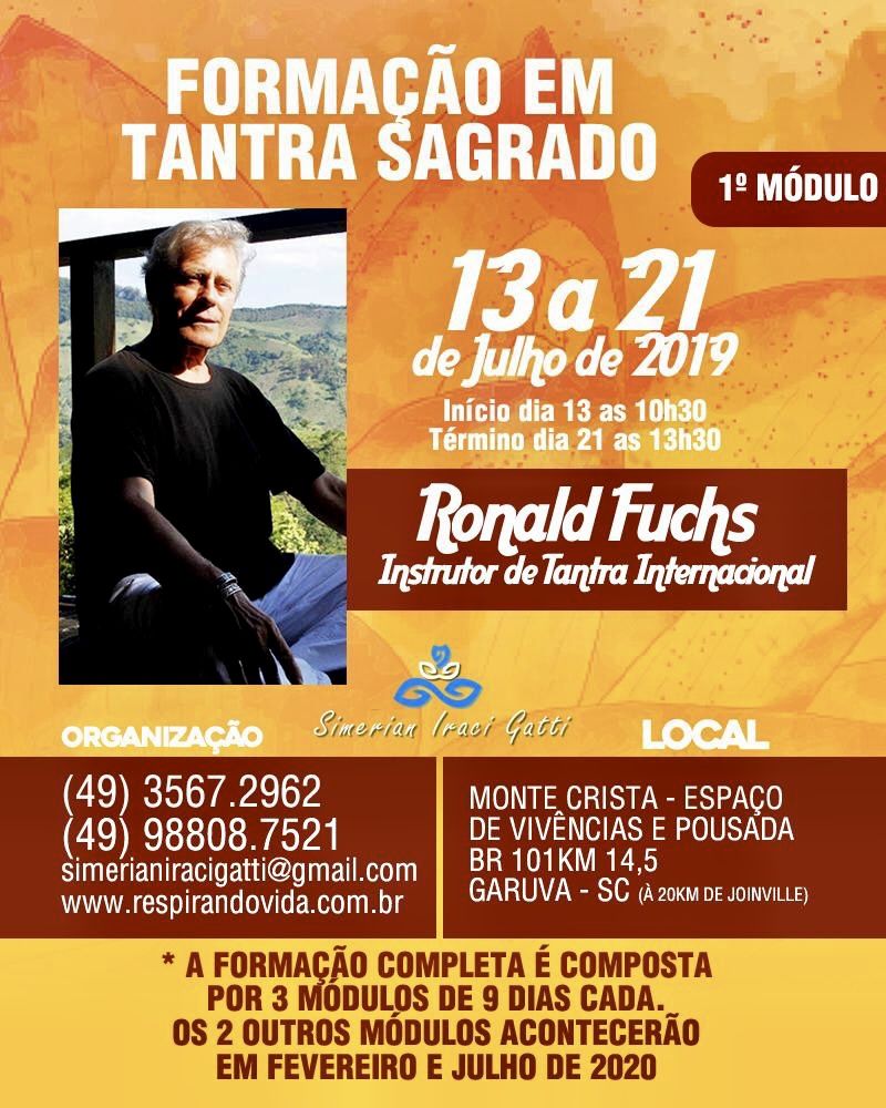 Formação em Tantra Sagrado do 13 ao 21 de Julho Garuva (Brasil)